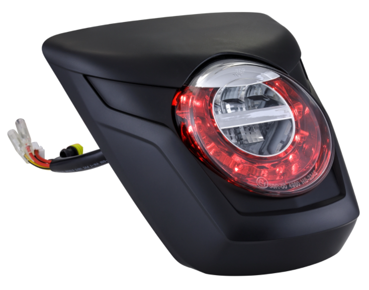 Fanale posteriore LED rosso per Vespa Primavera/​Sprint 50-150ccm, bordo - nero opaco