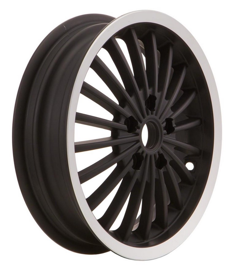 Cerchio anteriore/posteriore per Vespa GTS/GTS Super/GTV/GT 125-300cc, nero con bordo lucido