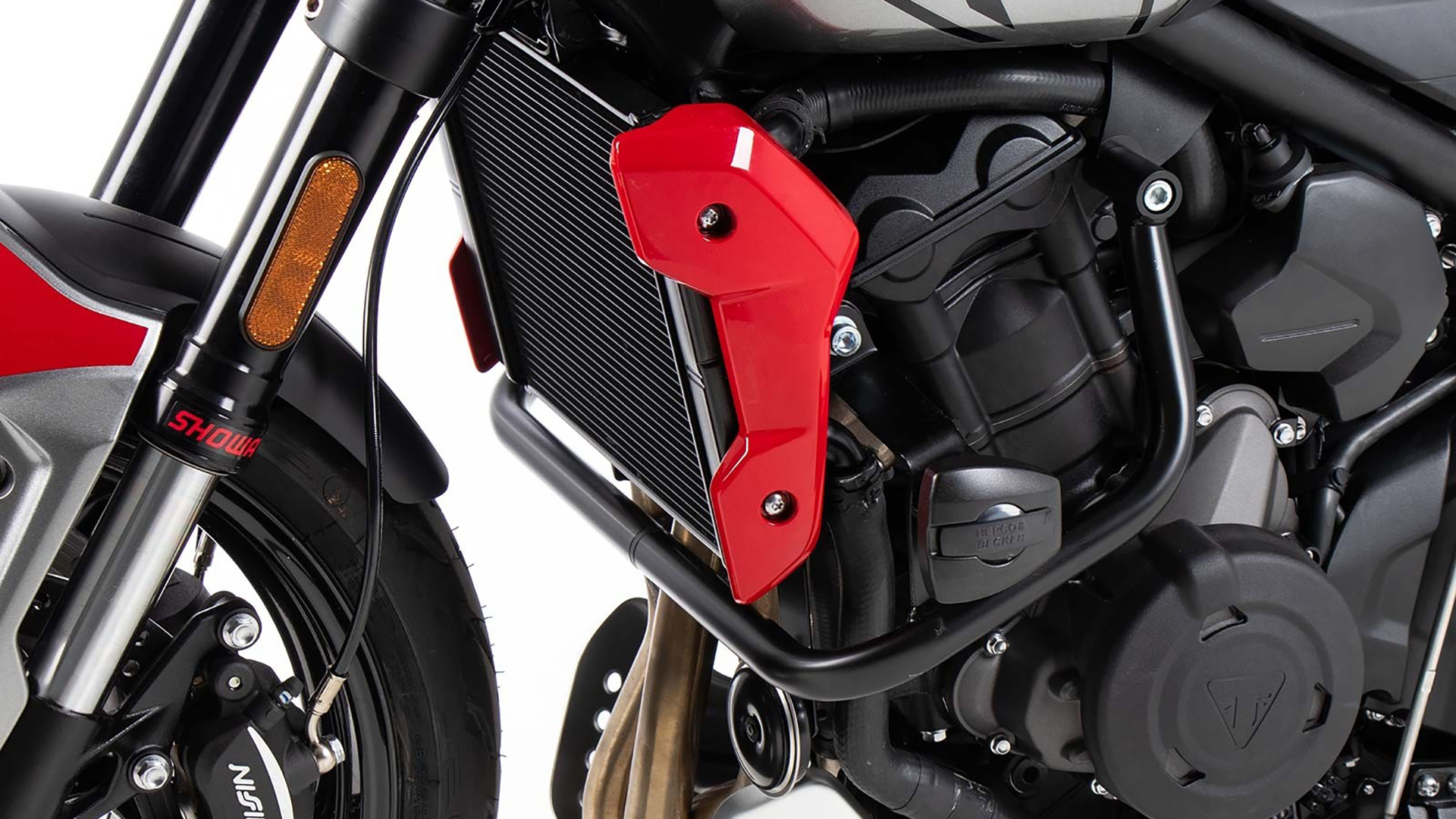 Barra di protezione del motore con cuscinetto di protezione per Triumph Trident 660 (21-) Hepco & Becker