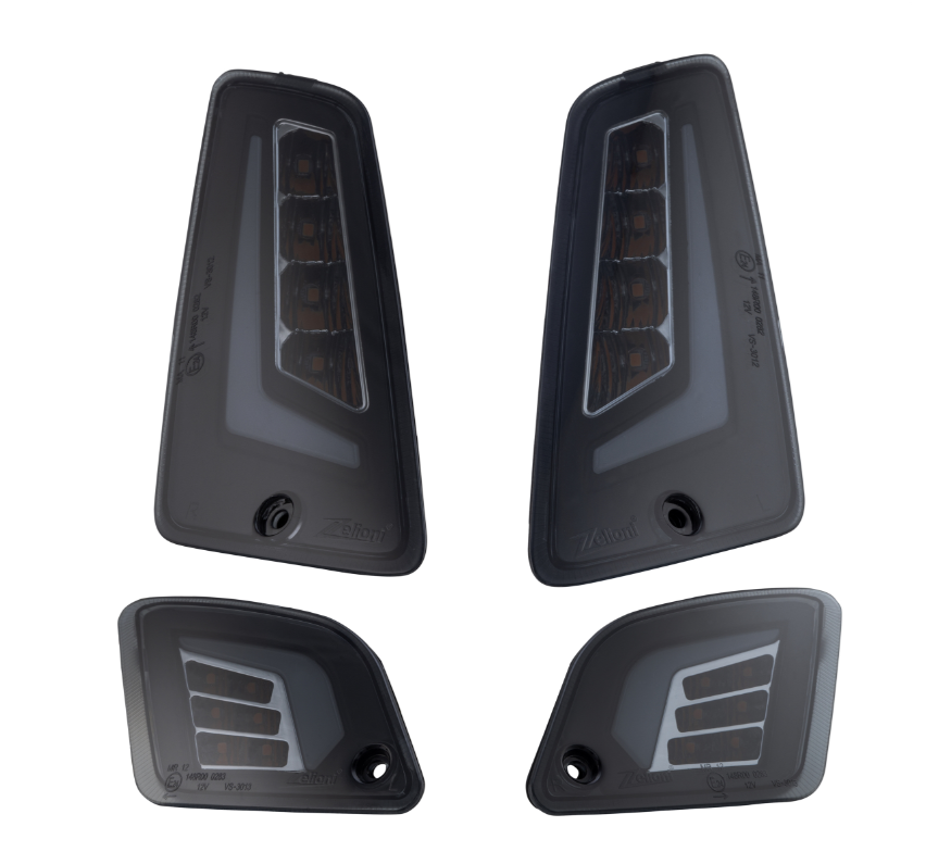 Kit indicatori di direzione ZELIONI anteriore e posteriore per Vespa GTS/GTS Super/GTV 125-300cc, colorati