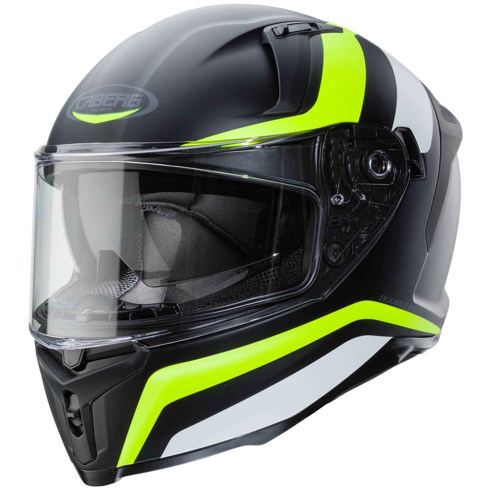 Caberg Casco Avalon Blast, nero opaco/bianco-fluo-giallo