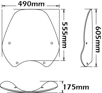 Parabrezza tipo grande per BMW R 850 R /R 1100 R (94-02), trasparente