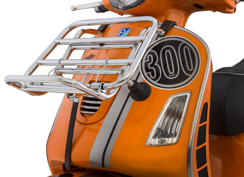 Portapacchi anteriore per Vespa GTS/GTS Super/GTV/GT 60/GT/GT L 125-300cc, pieghevole, cromato