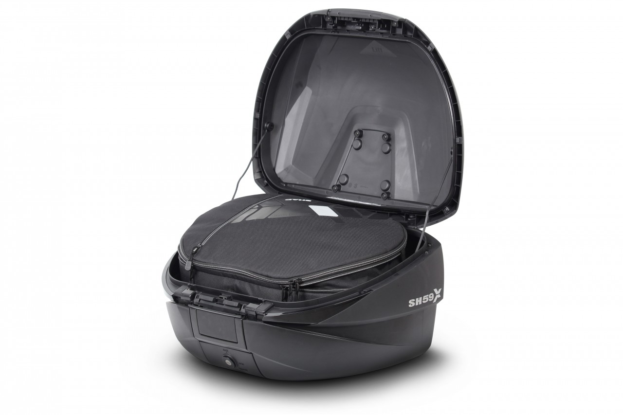 Baule Shad SH59X, nero con coperchio in alluminio, 58 l