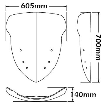 Cupolino alto di tipo originale - altezza 700 mm per BMW R 1200 RT (10-14), fumè chiaro