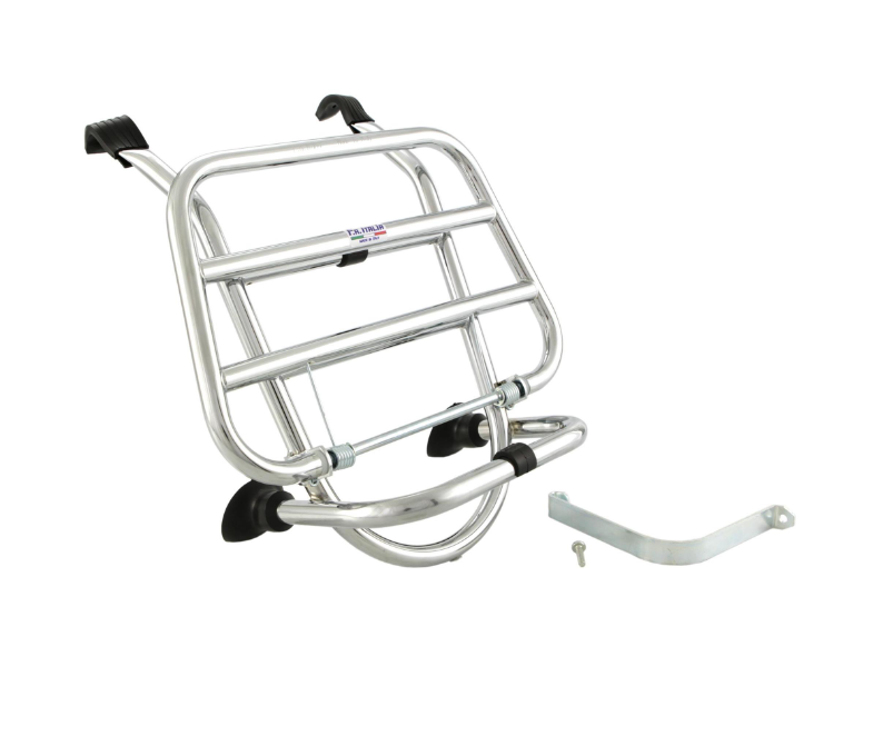 Portapacchi anteriore per Vespa LX /LXV /S 50-150cc, pieghevole, cromato