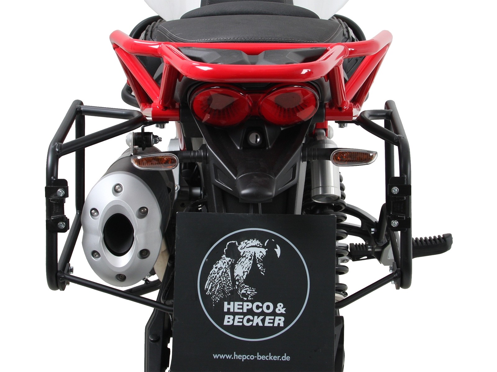 Portavaligie laterale fisso nero per V85 TT (Bj.19-) Hepco & Becker