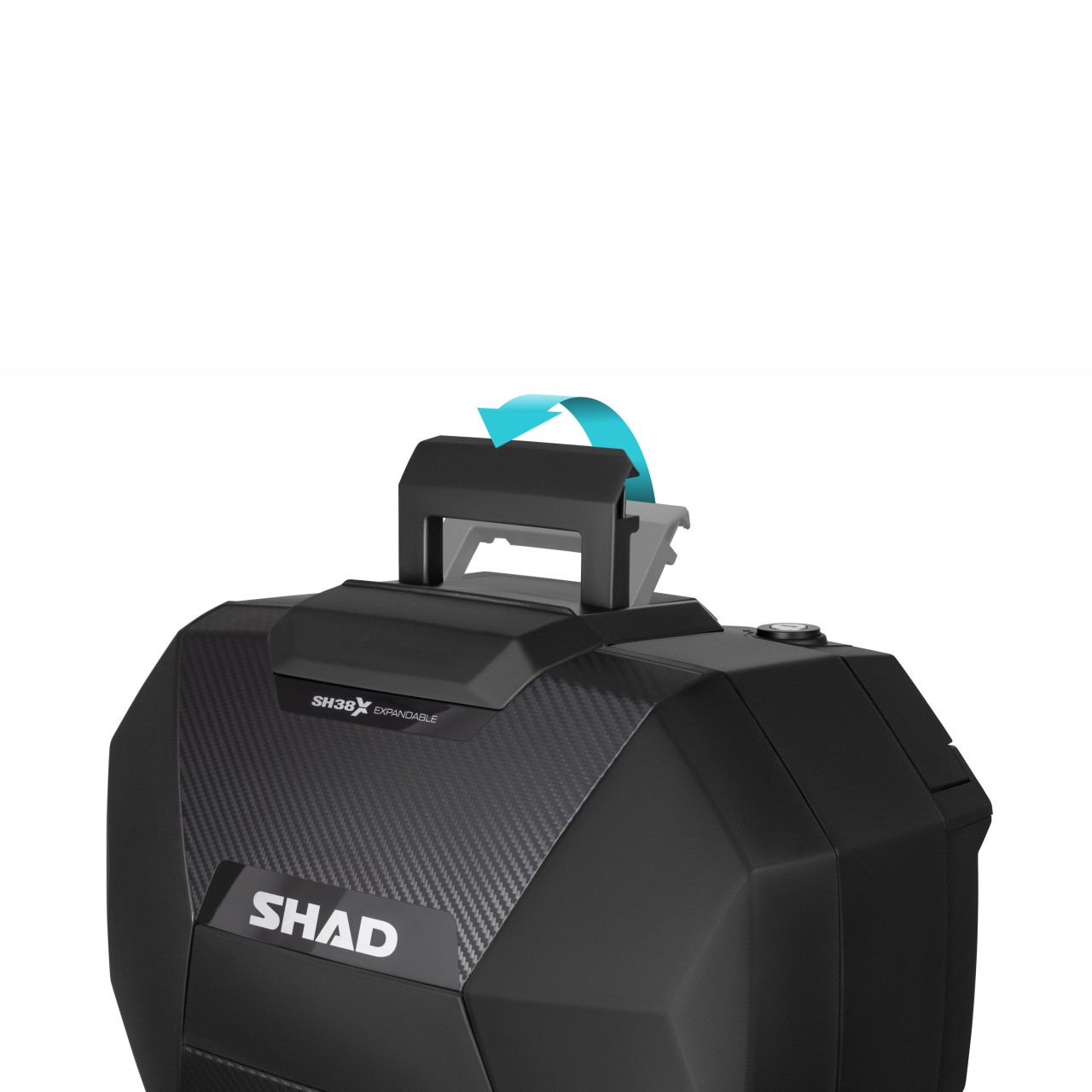 Set di valigie laterali Shad SH38X espandibili, effetto carbonio / nero, 38 l