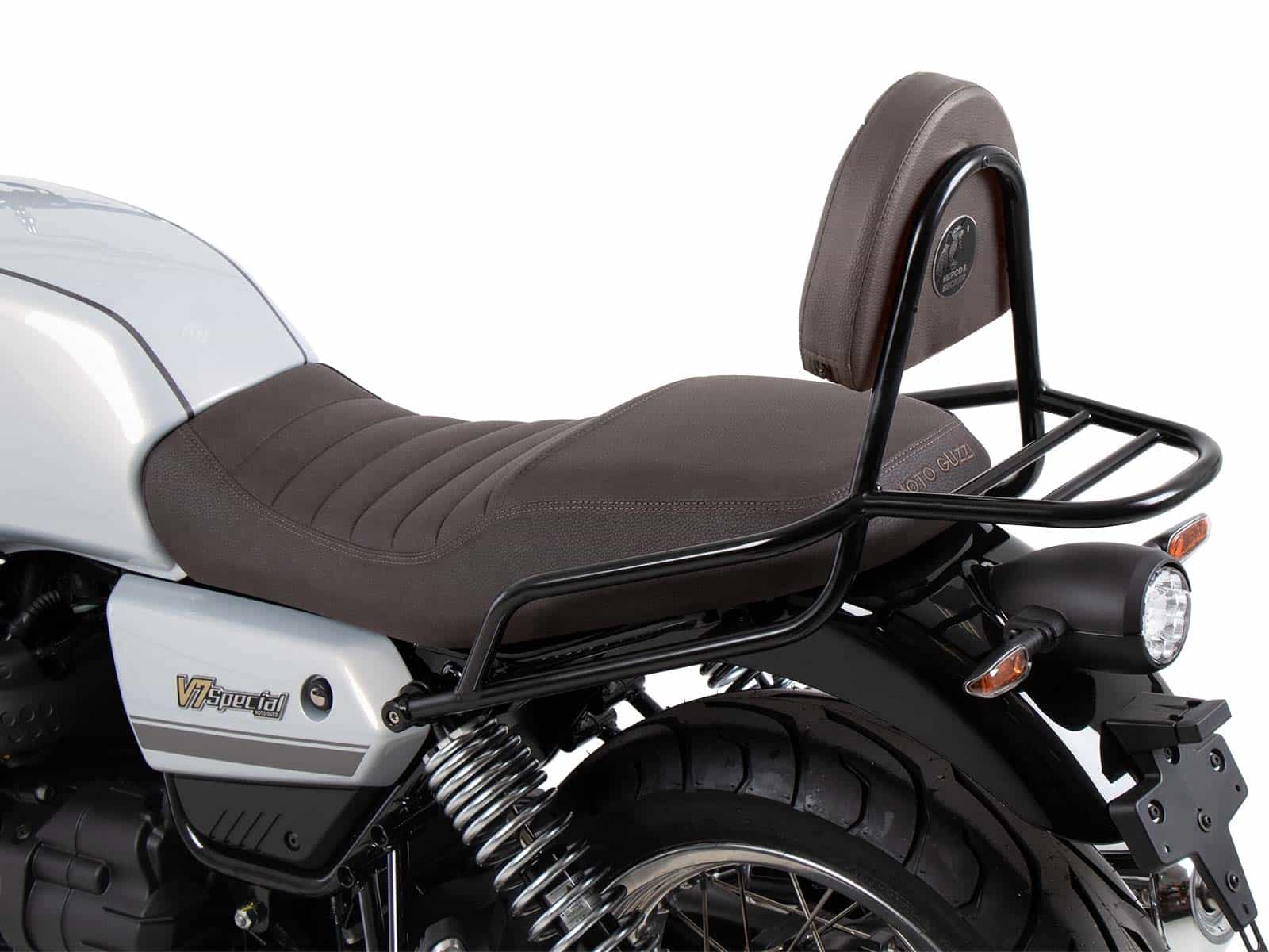 Sissybar con portapacchi marrone per Moto Guzzi V7 850 Special/Stone/Centenario 8000000009