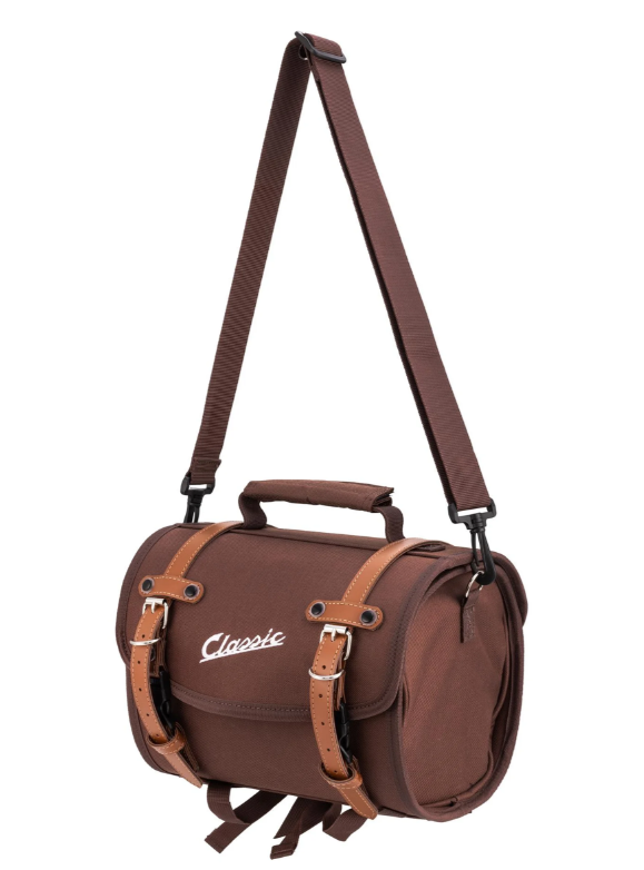 Borsa "Classic" piccola per Vespa, in nylon, marrone tabacco