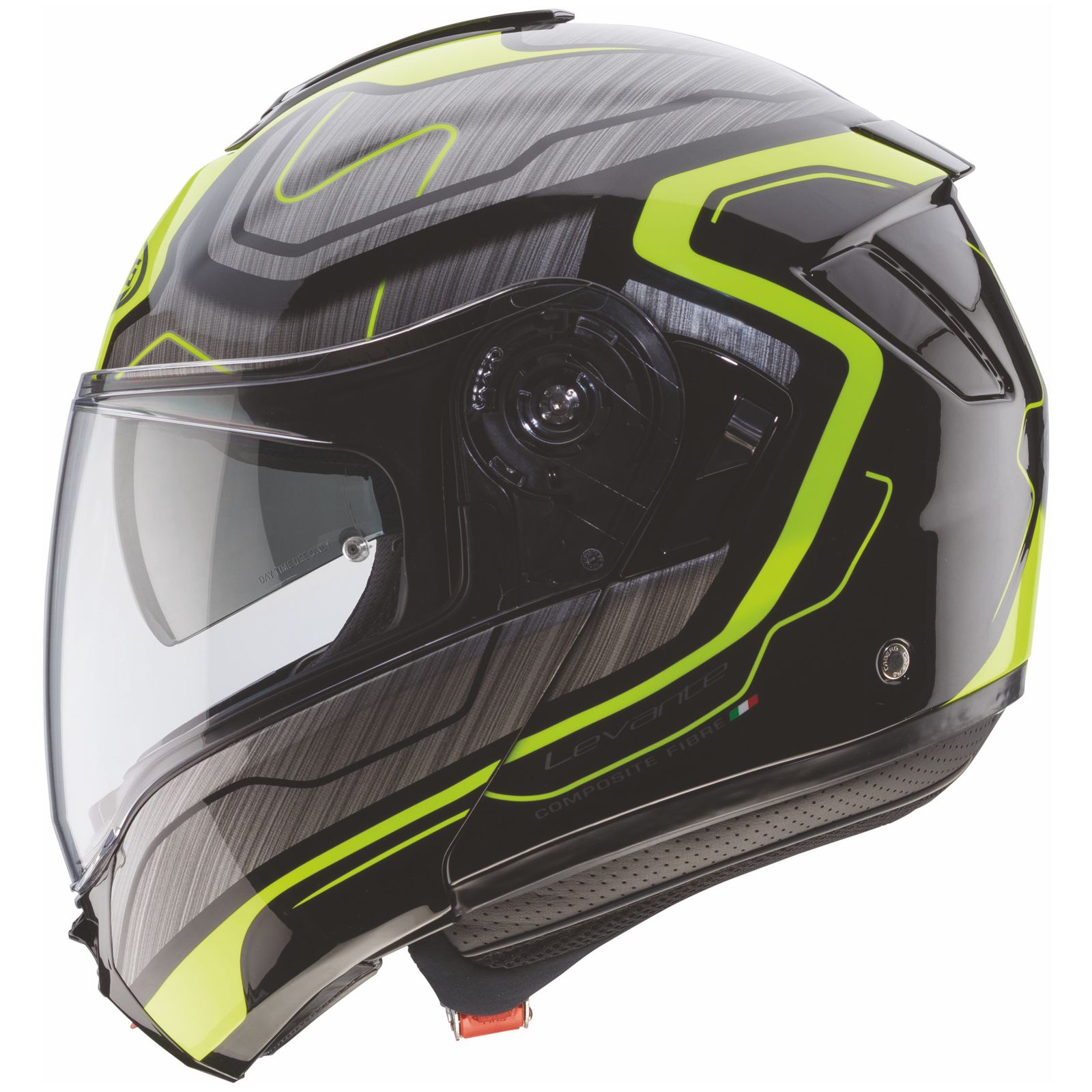 Caberg Casco Levo Flow, nero/grigio-fluo-giallo