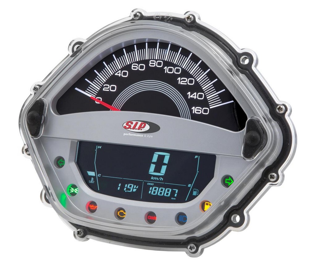 Contagiri/tachimetro per Vespa GTS/GTS Super/GTS SuperSport, 125-300cc (-'14), argento