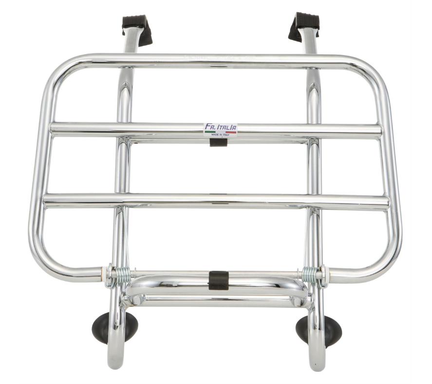 Portapacchi anteriore per Vespa PX 80-200cc, pieghevole, cromato