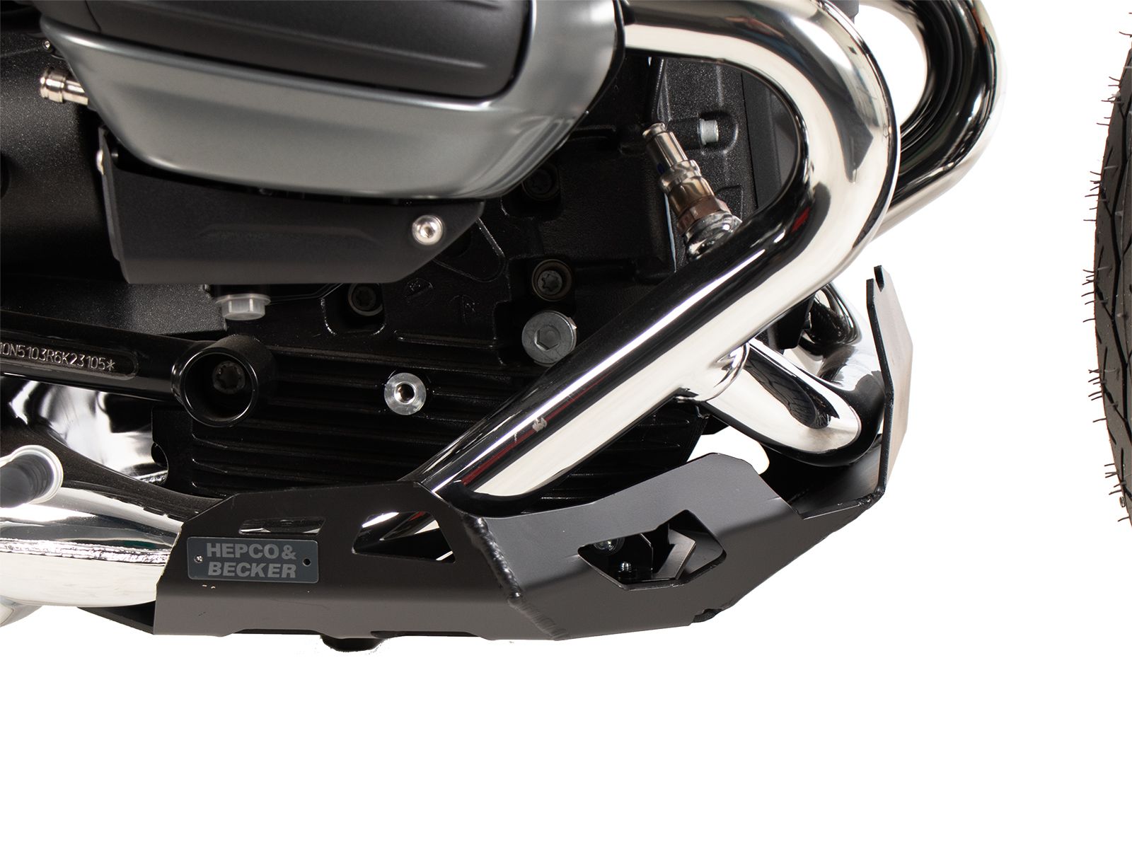 Piastra di protezione del motore nera per BMW R 12 (24-) Hepco & Becker
