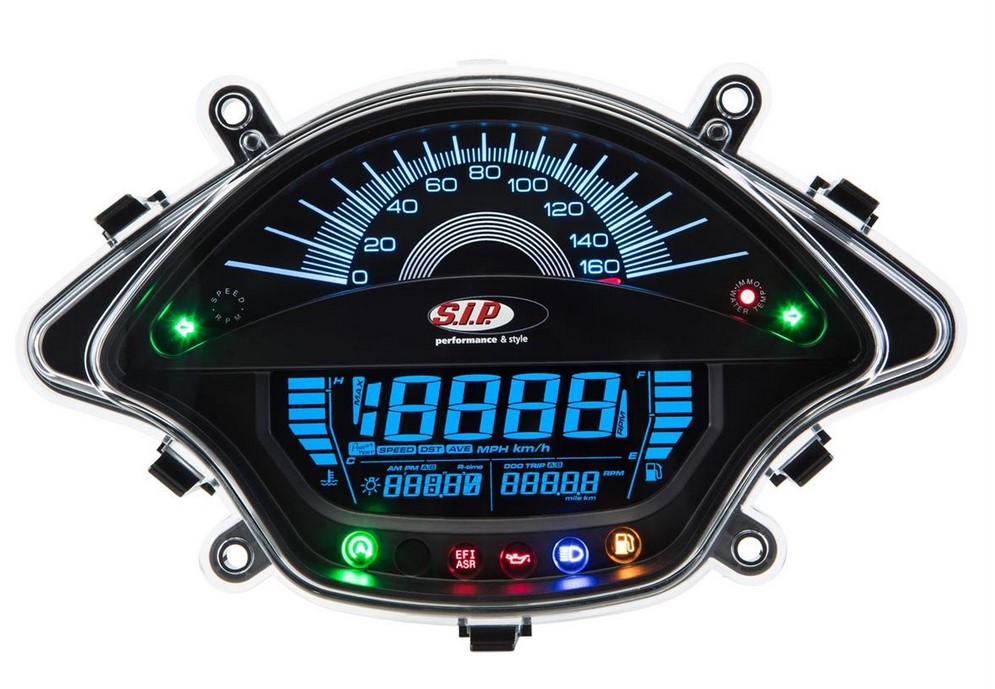 Contagiri / tachimetro per Vespa GTS/GTS Super 300cc FL ('14-), nero