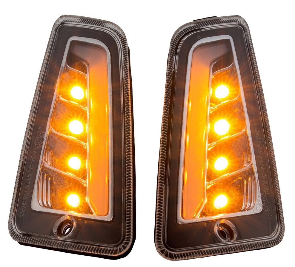 Kit indicatore di direzione anteriore destro/sinistro per Vespa GTS/GTS Super/GTV/GT 60/GT/GT L ('03-'13), trasparente