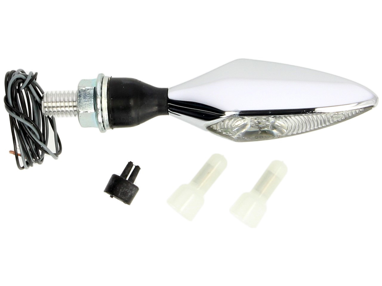 Indicatore Kellermann, rombo, acciaio, LED, VL/HR, 12 V, cromo lucido, M8x20, omologato E