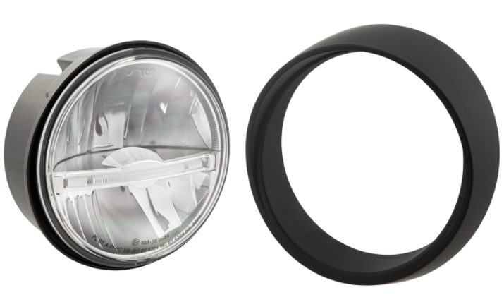 Faro LED per Vespa Primavera 50-150ccm 2T/​4T (-'18), nero lucido