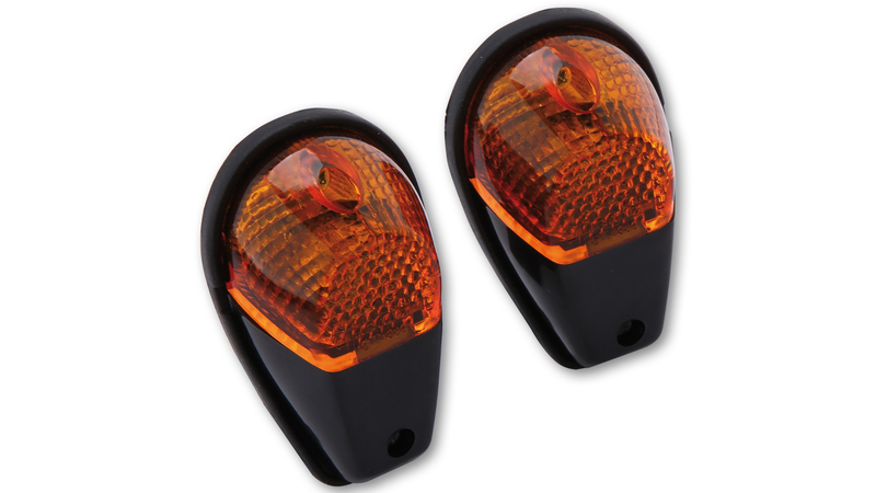 HIGHSIDER Smart lampadine per indicatori di direzione carenatura Alloggiamento indicatore nero / lente arancione (coppia), anteriore