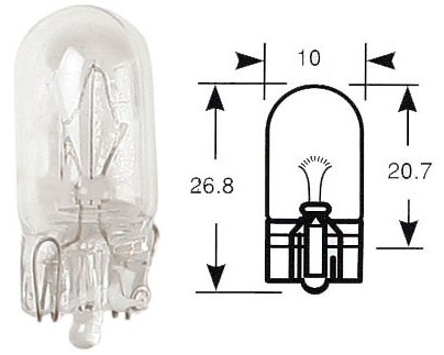 Lampadina ad anello, a incandescenza, 12V, 5W, W2.1x9.5d