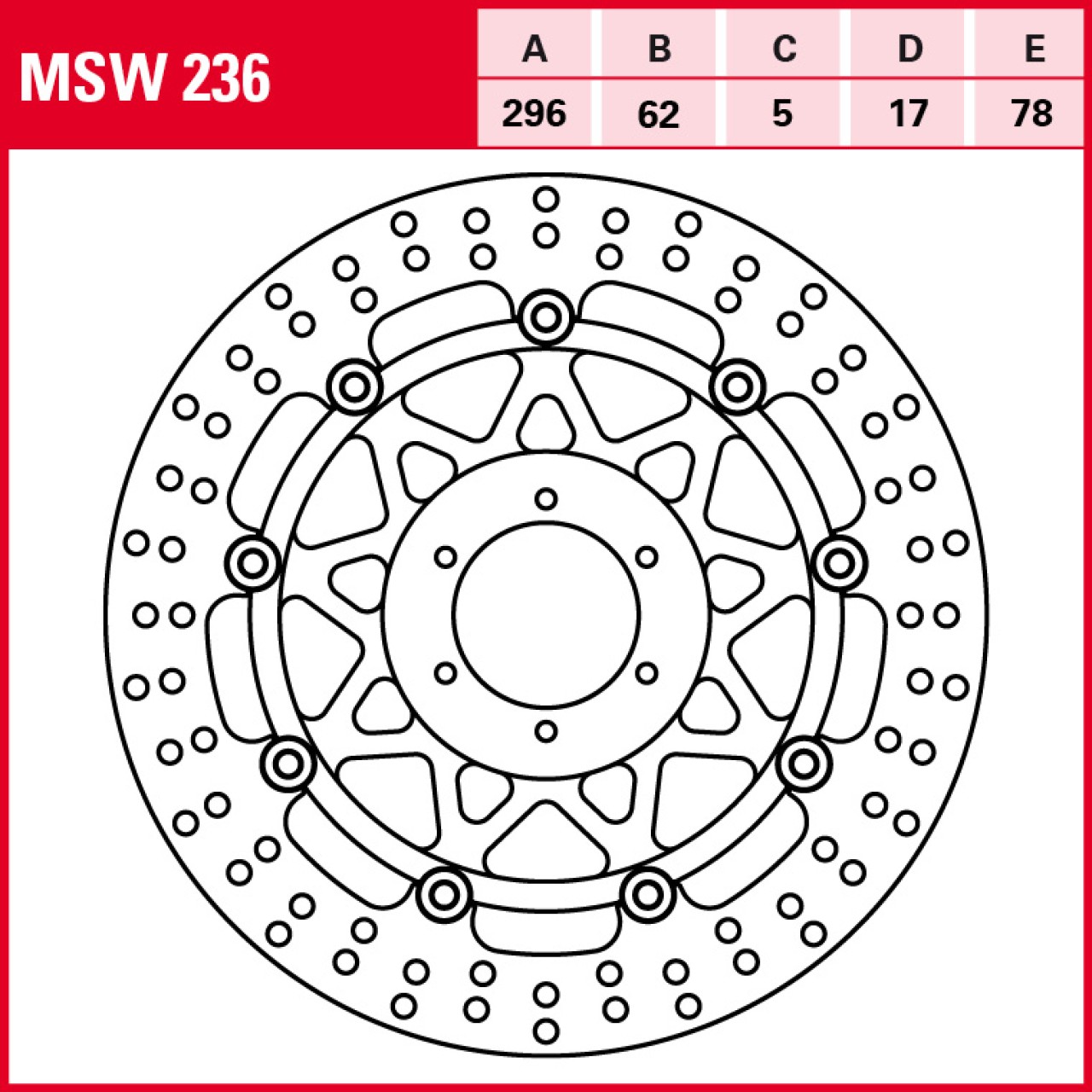 Disco freno anteriore flottante TRW MSW236