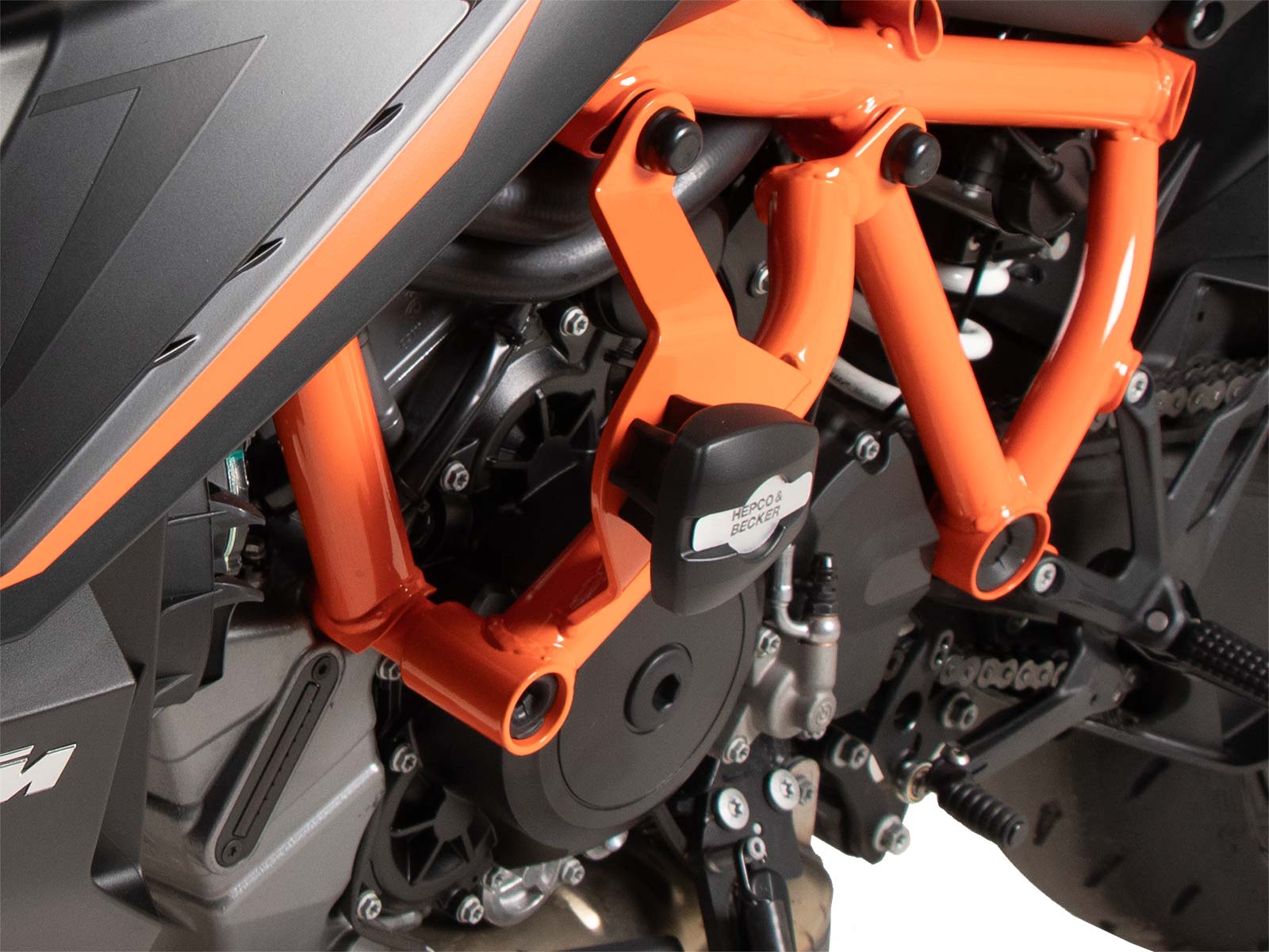Protezione motore incl. cuscinetto di protezione arancione per KTM 1390 Super Duke R / EVO (24-)