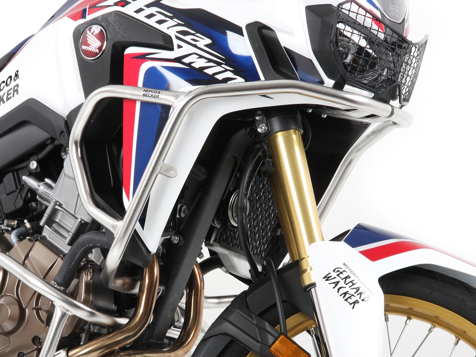 Barra protezione serbatoio in acciaio inox per Honda CRF 1000 Africa Twin (Bj.16-17) Hepco & Becker