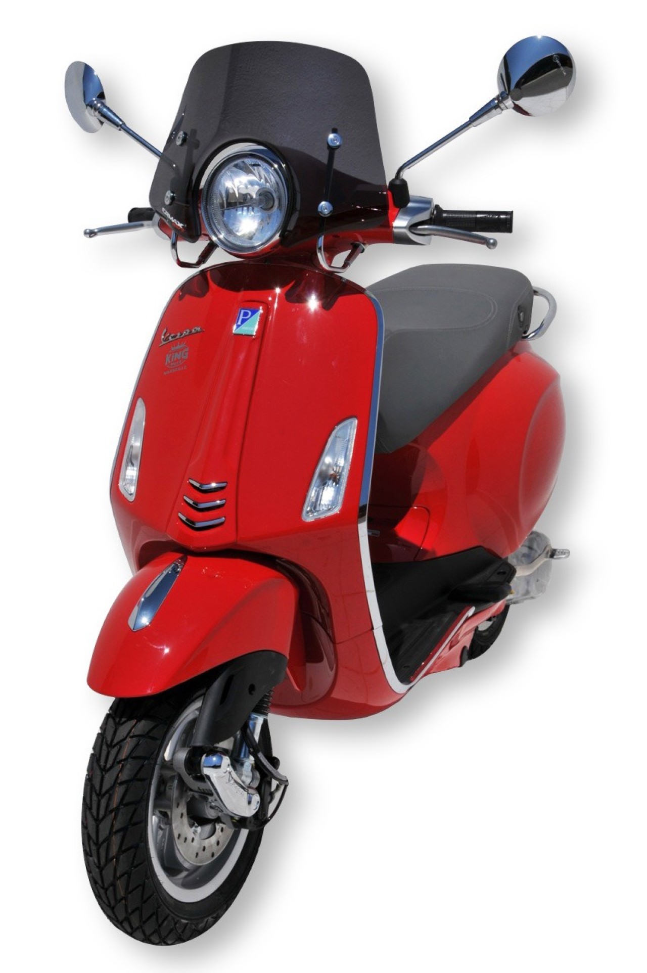 Parabrezza ERMAX Piccolo H 300 mm per Vespa Primavera 50-150cc 2T/4T, colorato/nero chiaro