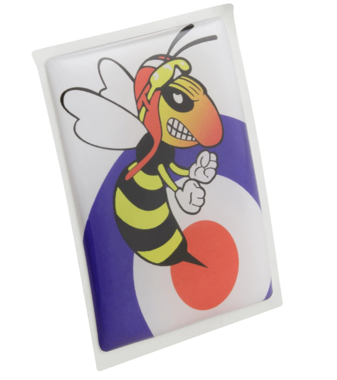 Emblema Vespa "Bersaglio vespa cattiva" a 4 angoli a cascata, blu/bianco/rosso