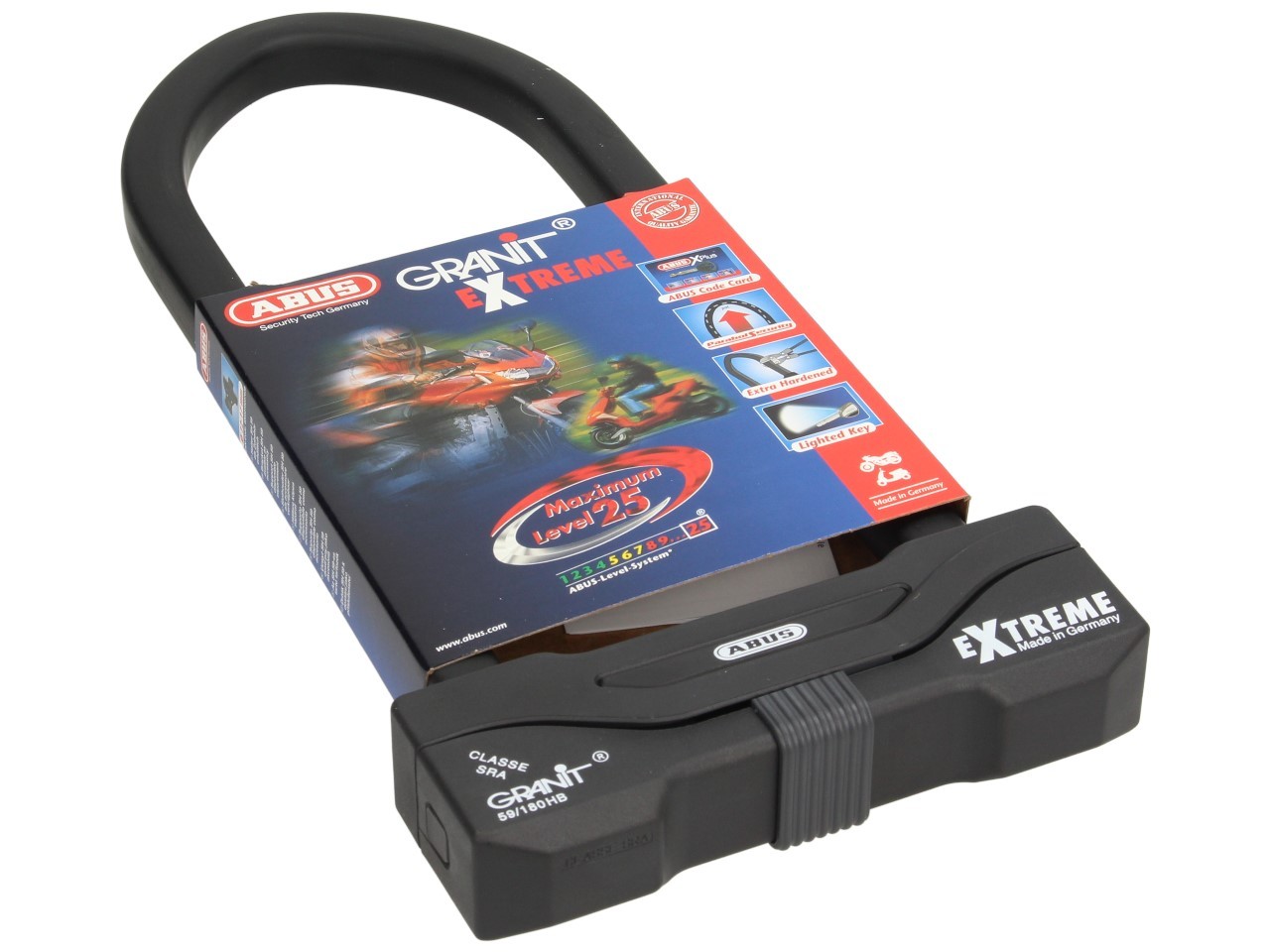 ABUS U-lock 310x111 Granit Extreme Plus 59 per moto, scooter e Vespa