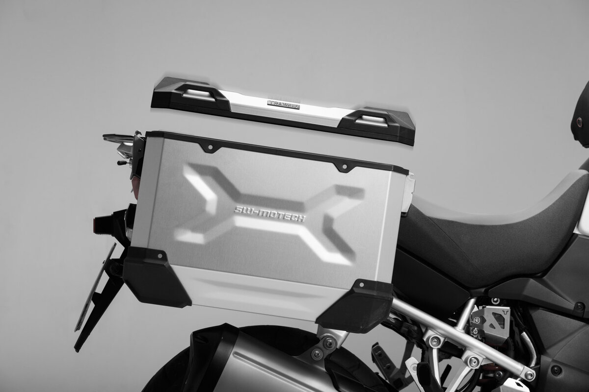 SW-Motech TRAX ADV L valigia in alluminio 45L argento sinistra