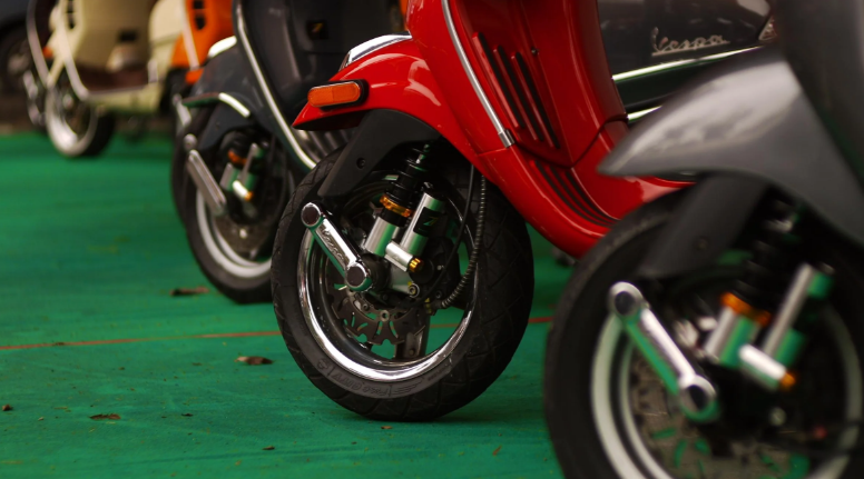 Ammortizzatore anteriore ZELIONI per Vespa ET2/ET4/LX/LXV/S 50-150ccm, argento/arancio/nero