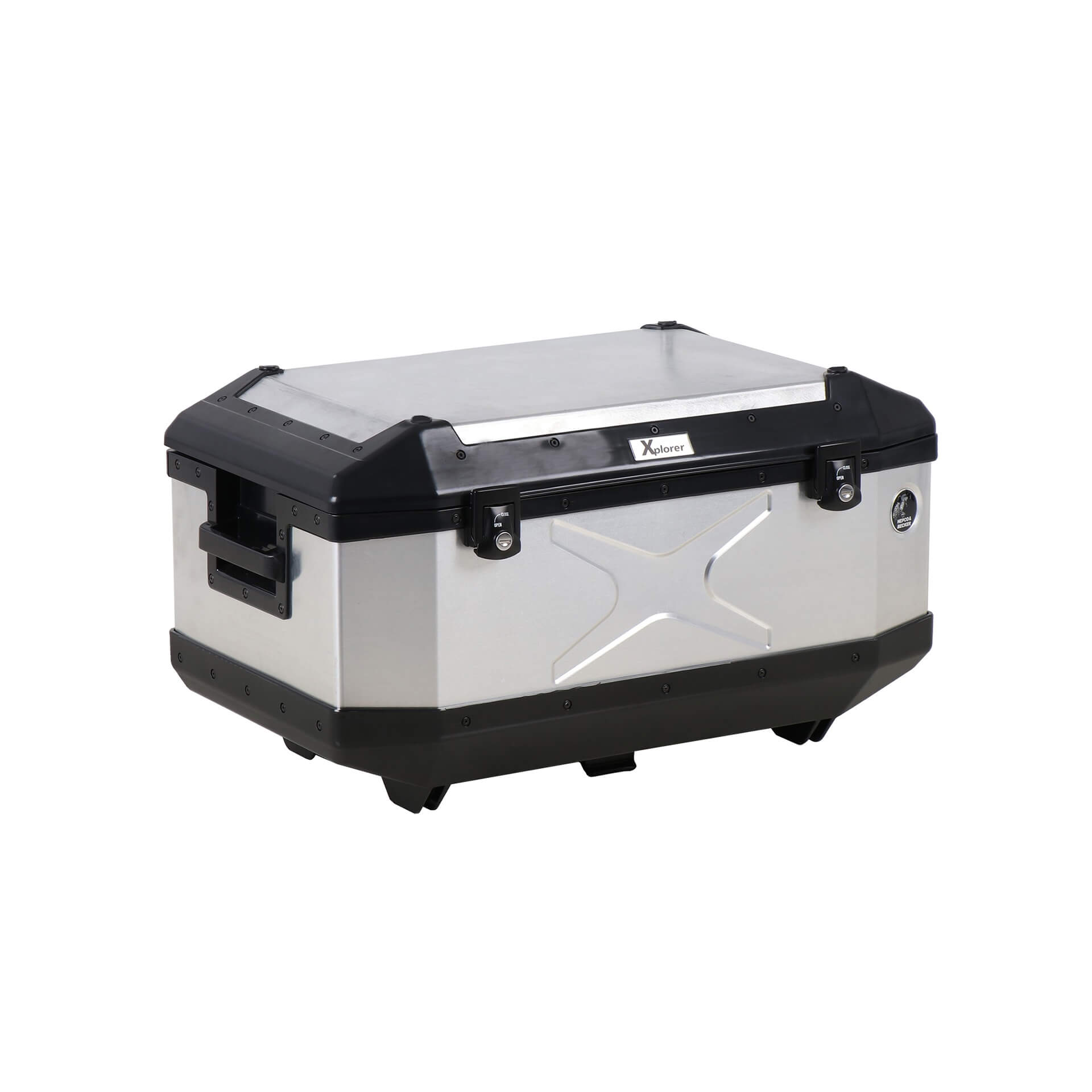 Bauletto in alluminio Xplorer 60 litri alluminio argento Hepco & Becker