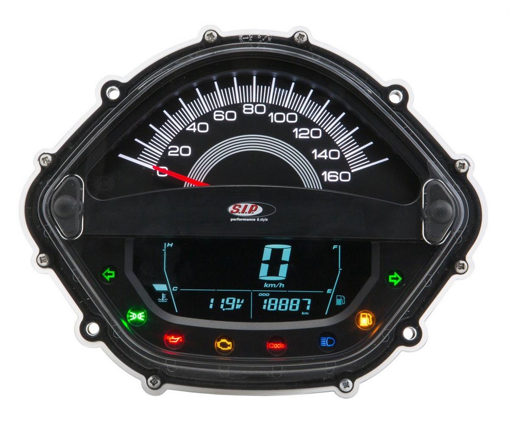 Contagiri/tachimetro per Vespa GTS/GTS Super/GTS SuperSport, 125-300cc (-'14), nero