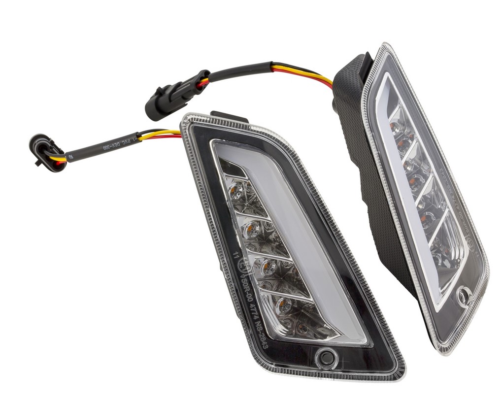 Kit indicatore di direzione anteriore destro/sinistro per Vespa GTS/GTS Super/GTV/GT 60/GT/GT L ('03-'13), trasparente