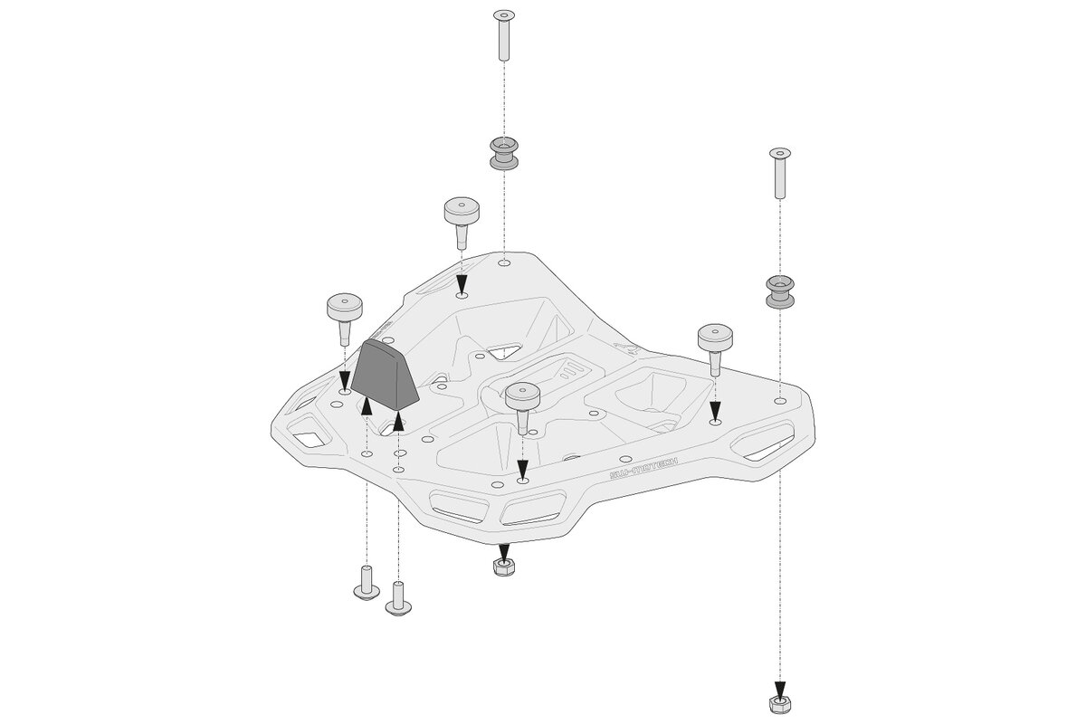 Kit adattatore SW-Motech per portapacchi ADVENTURE-RACK per bauletti Shad