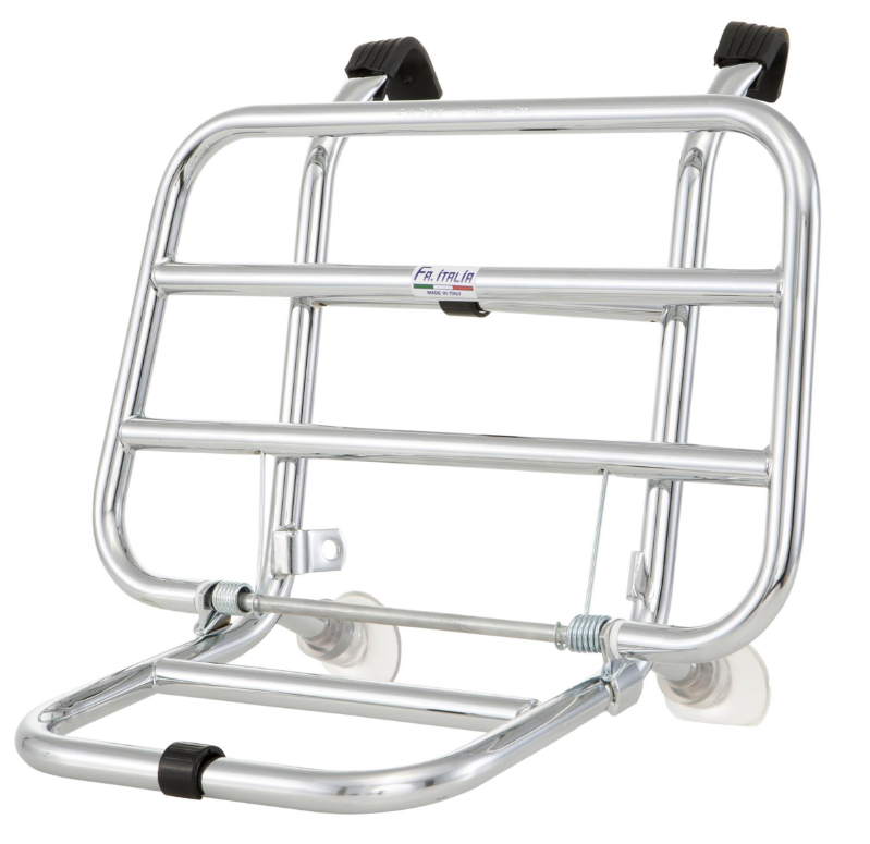 Portapacchi anteriore per Vespa PX 80-200cc, pieghevole, cromato