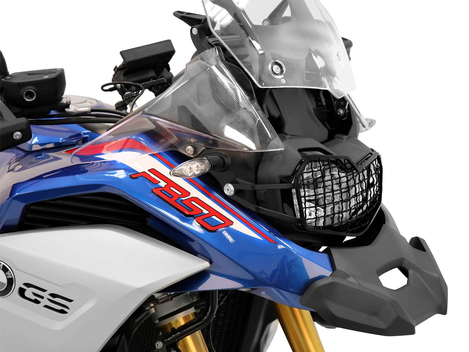 Griglia di protezione del faro nera per BMW F 850 GS Adventure Hepco & Becker