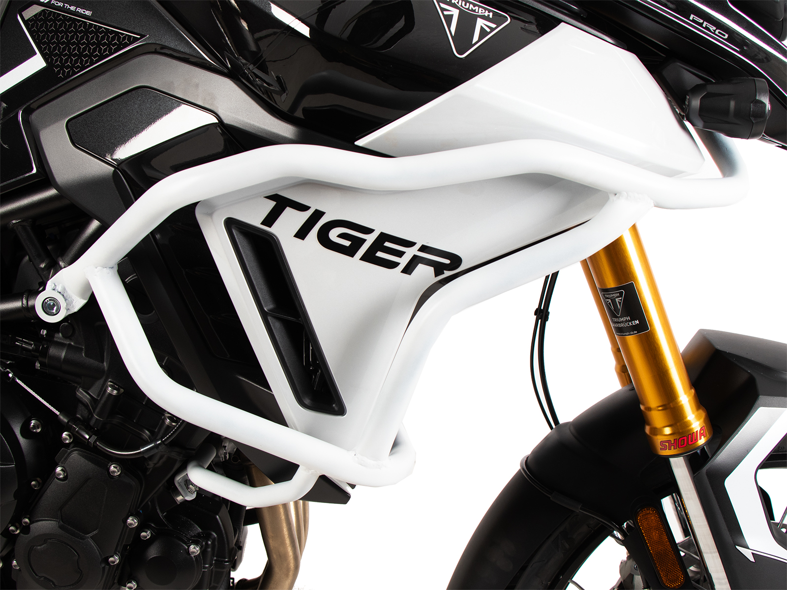Barra di protezione serbatoio "Solid" bianca per Triumph Tiger 900 GT / Pro (24-) Hepco & Becker