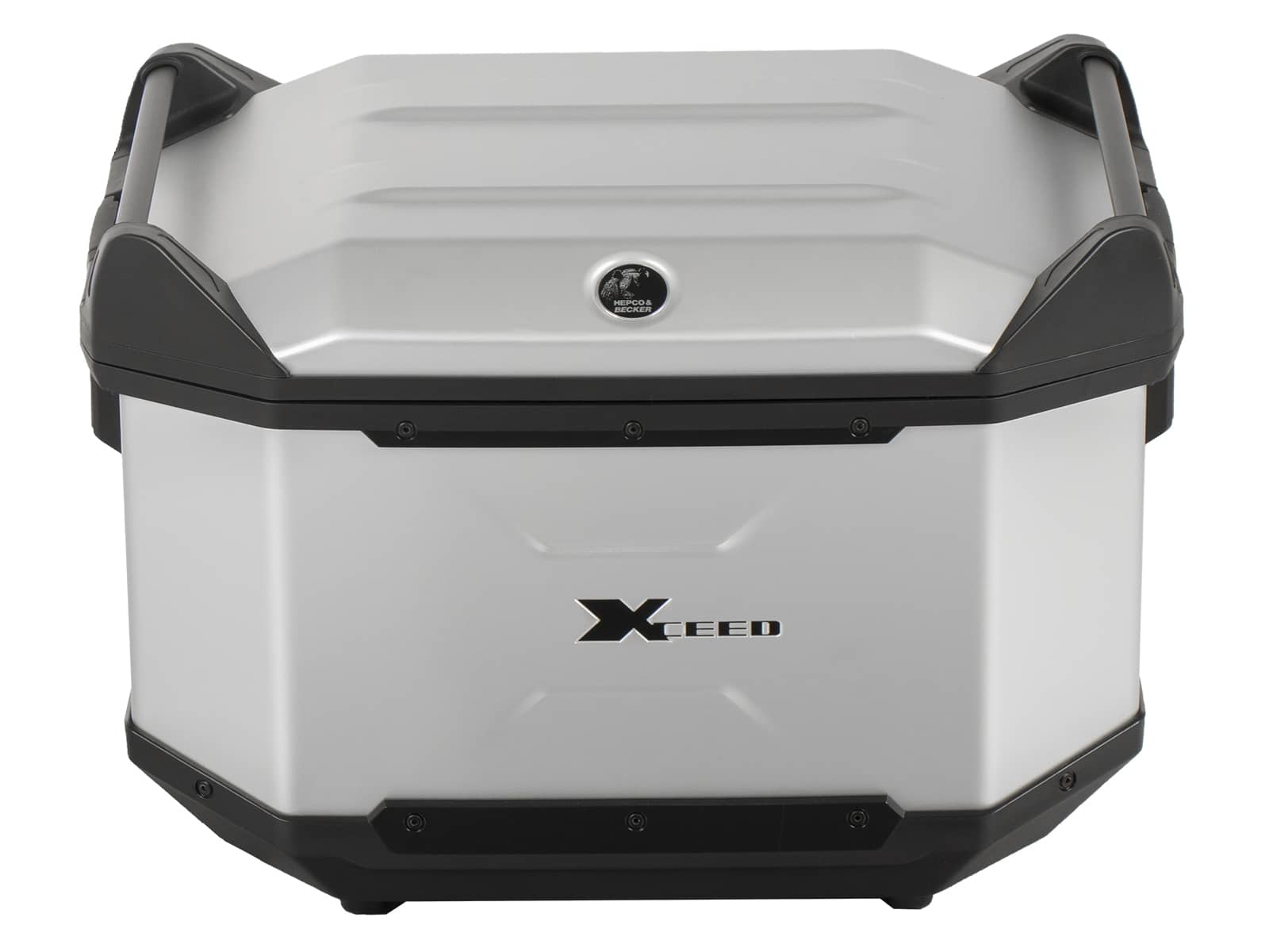 Baule posteriore in alluminio Xceed da 45 litri, colore argento, Hepco & Becker