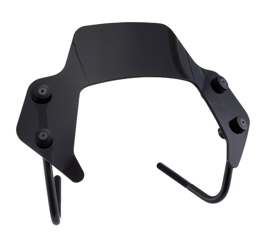 Paravento per Vespa Sprint 50-150cc 2T/4T, supporti neri, nero oscurato