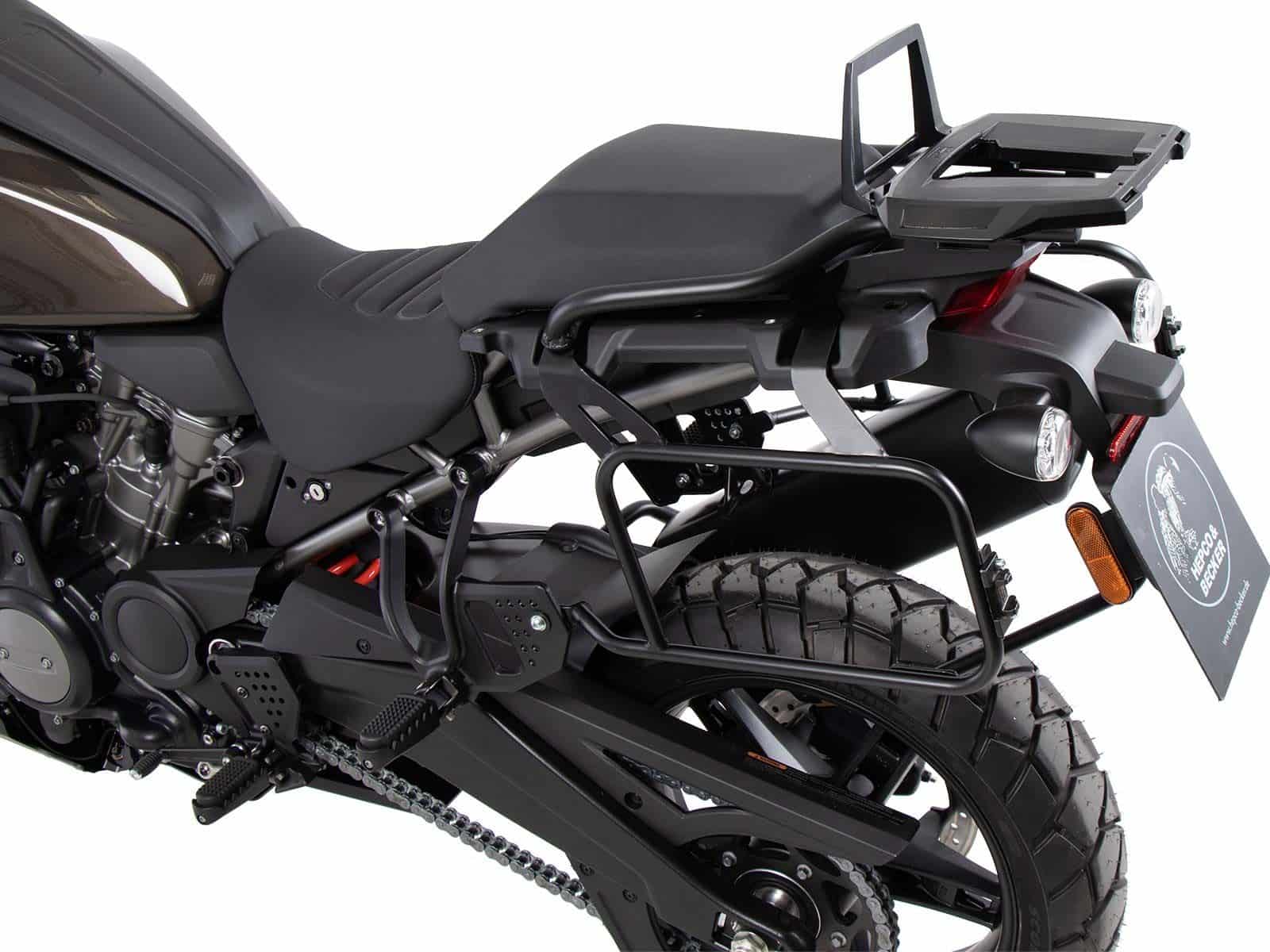 Portavaligie in alluminio nero per Harley Davidson Pan America (21-) Hepco & Becker