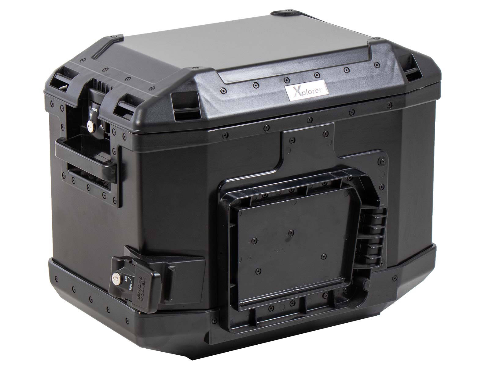 Custodia laterale in alluminio Xplorer 40 Cutout sinistra nero Hepco & Becker