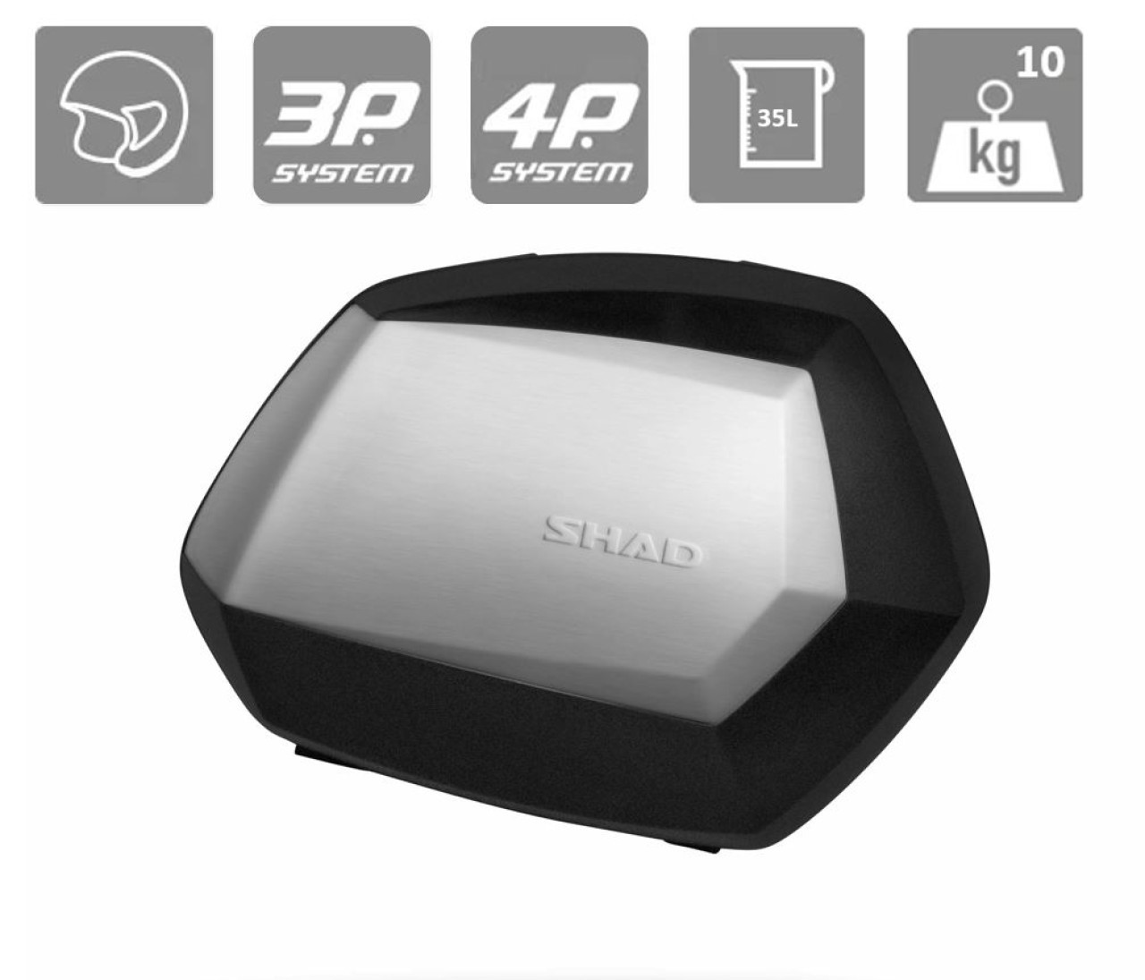 Set di valigie laterali Shad SH35, alluminio / nero, 35 l