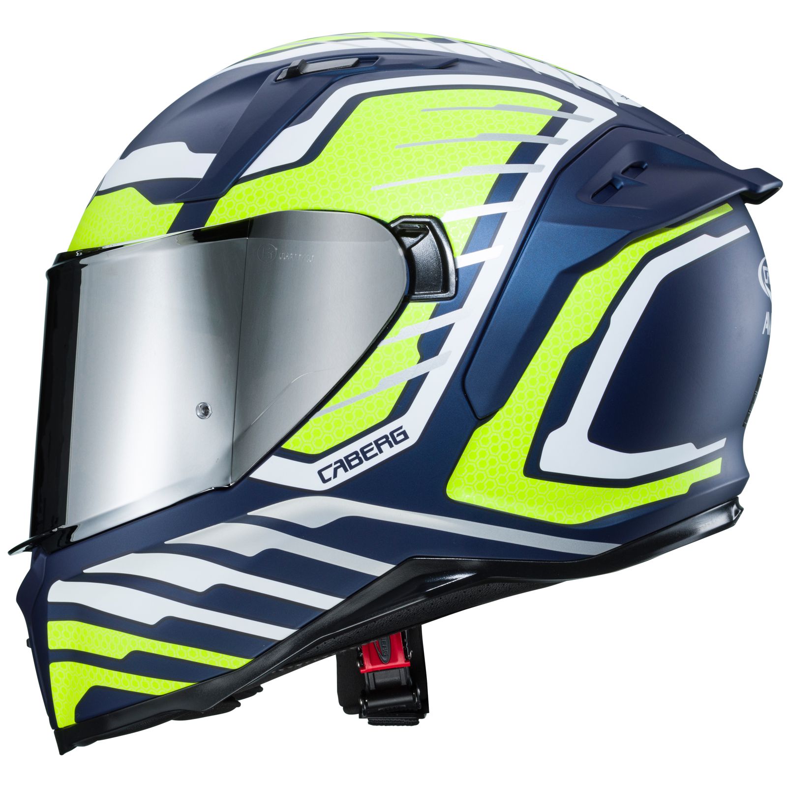 Casco Caberg Avalon Forge, blu opaco/giallo fluo-bianco