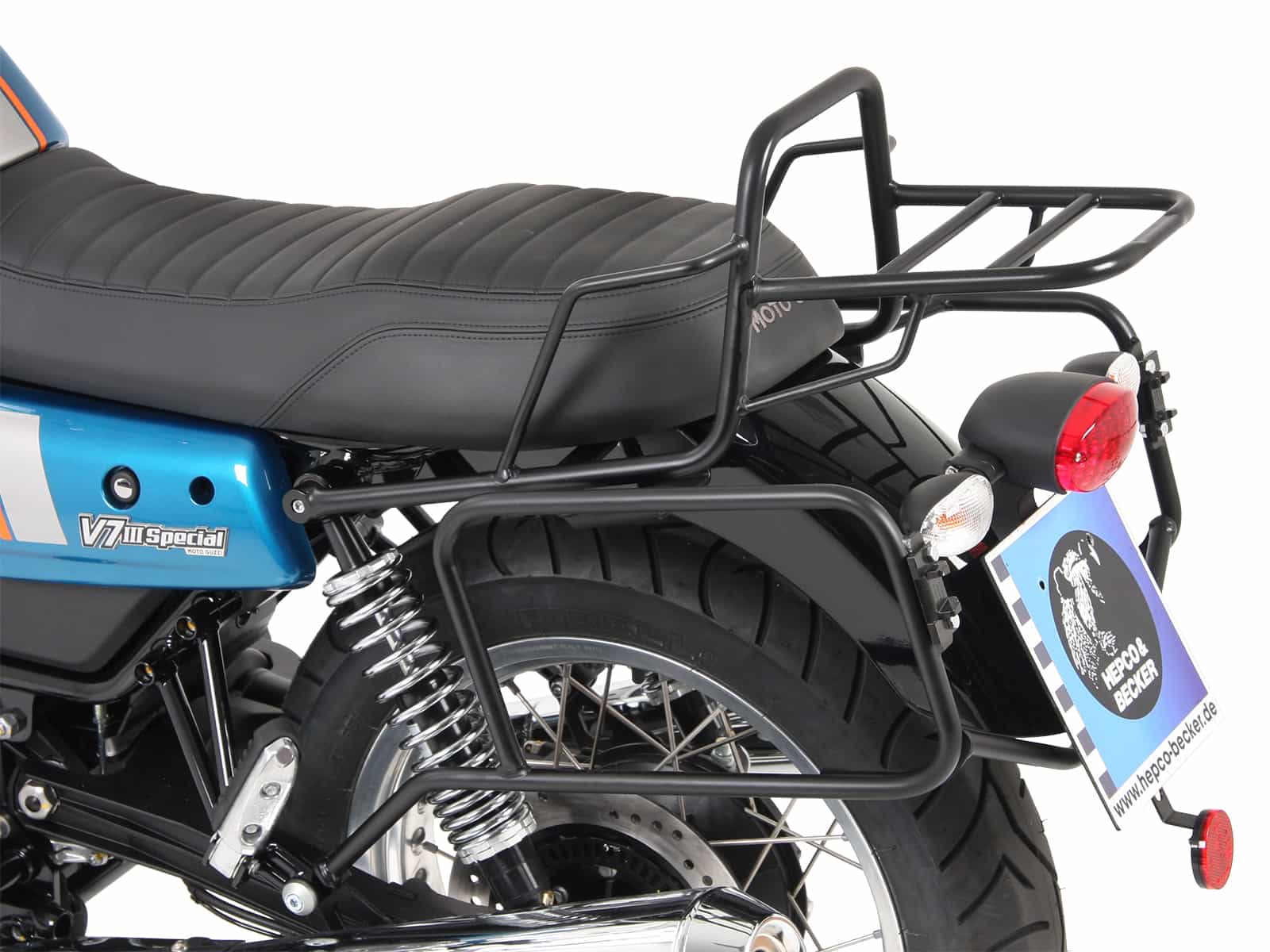Portavaligie laterale fisso con bullone cromato per V 7 III Carbon, Milano, Rough dal 2018-