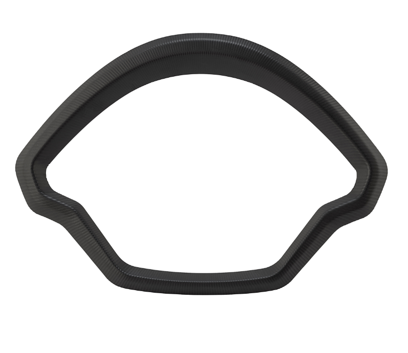 Anello decorativo tachimetro per Vespa GTS/GTS Super 125/300cc (`22-), alluminio, anodizzato nero opaco