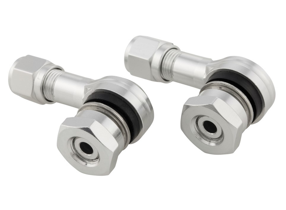 Nucleo valvola per pneumatico tubeless/cerchio 80°, anodizzato argento