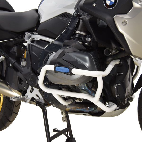 Barra di protezione inferiore per BMW R 1250 GS, ferro, bianco