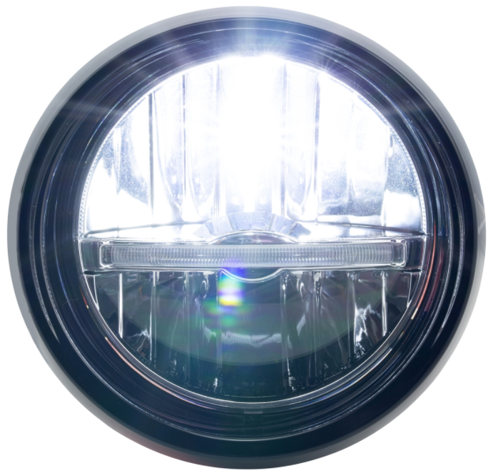Faro LED per Vespa Primavera 50-150ccm 2T/​4T (-'18), nero lucido